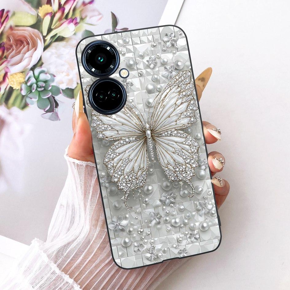 Для Tecno Camon 19 Pro CI8 Чехол Camon19 Pro 5G CI7n Обложка Красивая Бабочка Мягкий Силикон Черный Чехол Для Tecno Camon 19 Neo Чехол