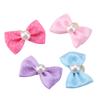 20pcs Small Dog Puppy Dots Faux Pearl Bow Pattern Hair Rope Hair Band for Dogs Cats