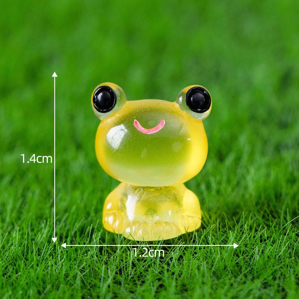 10pcs Luminous Frogs Mini Figurine Micro Landscape Decoration Frog Fairy Garden DIY Miniatures Home Decoration Accessories