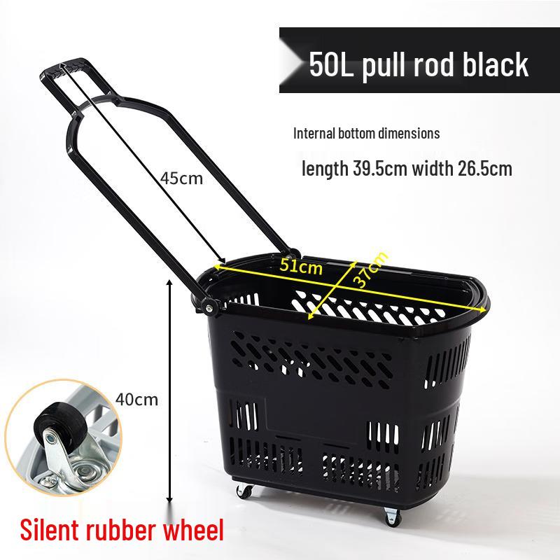 Jingyu Supermarket Shopping Basket with Wheels