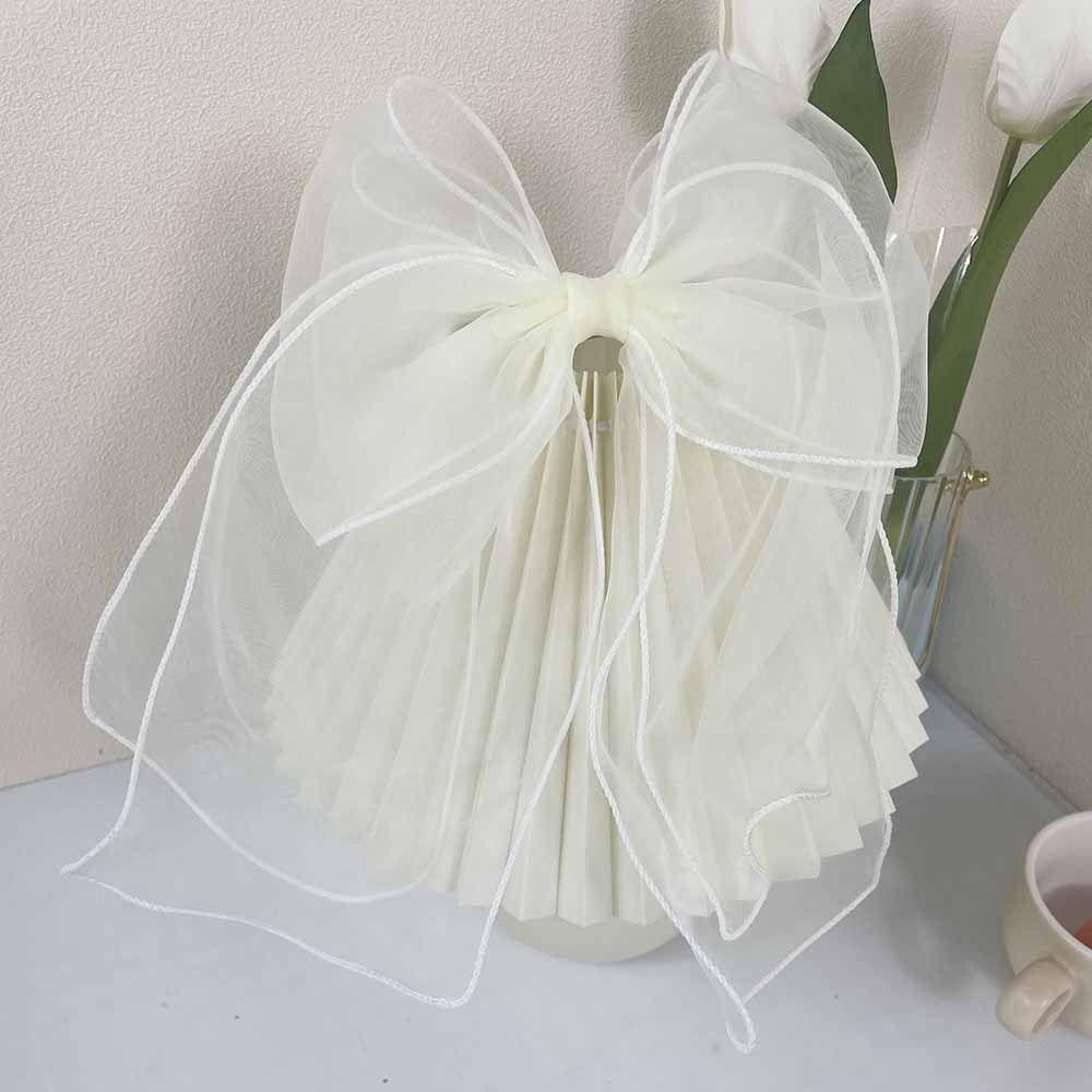 Clip Mesh Ribbon Bowknot Balletcore Bow Hair Clip Korean Style Headwear Female Hair Accessories