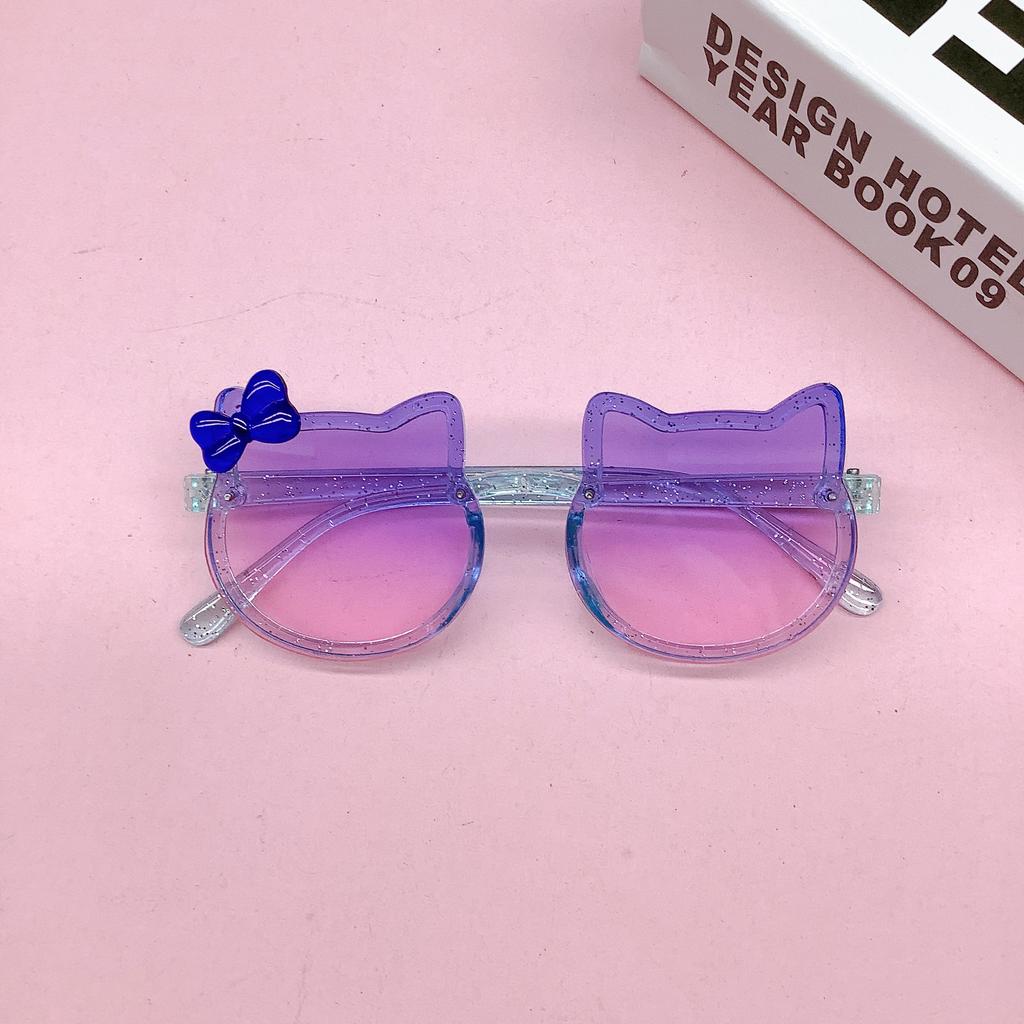 Модные детские солнцезащитные очки с бантом, милые детские солнцезащитные очки в форме кошки, модные солнцезащитные очки для девочек