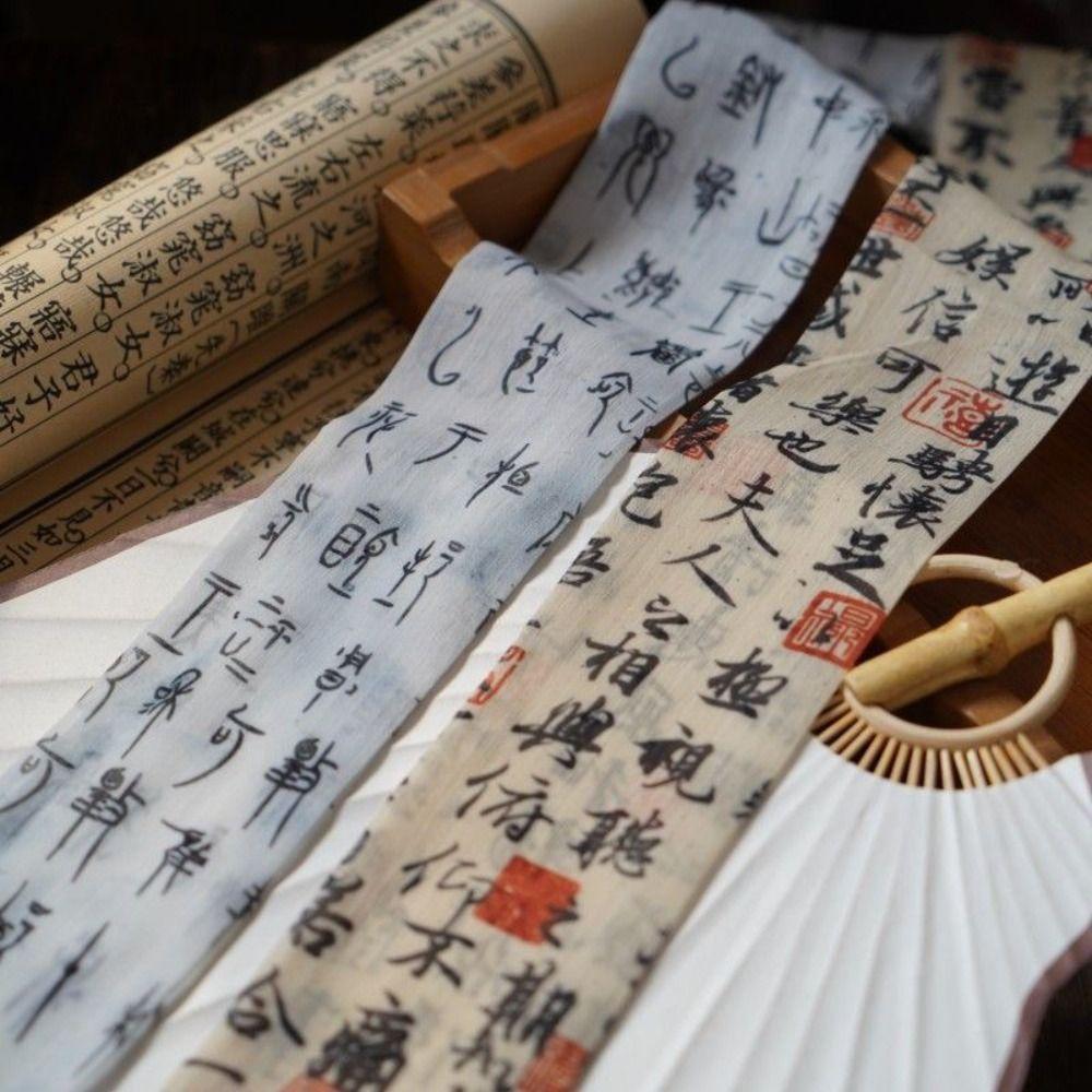 Chinese Style Silk Scarf Pink Scarf Hair Band Simple Printed Scarf Female