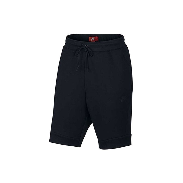Nike Tech Fleece Shorts with Alphabet Logo and Drawstring Men Bottoms Black 805161-010