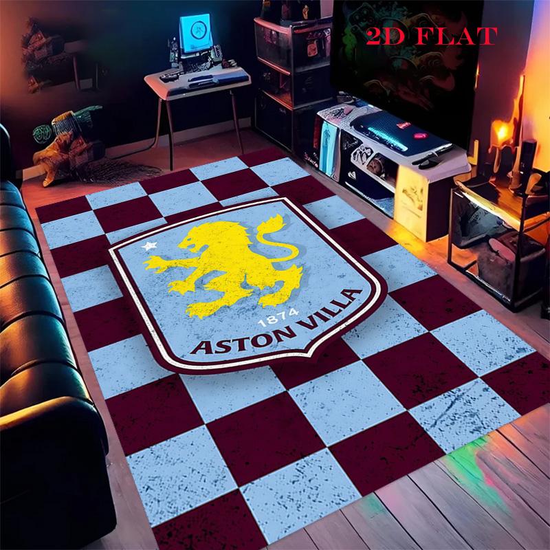 Ковер с логотипом Aston Villa для гостиной, спальни, дома, украшение дивана, нескользящий коврик для детских игр