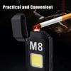 Rechargeable Type-C Interface Waterproof M8 Mini Flashlight Double Arc 2-in-1 COB Work Light Outdoor Strong Light