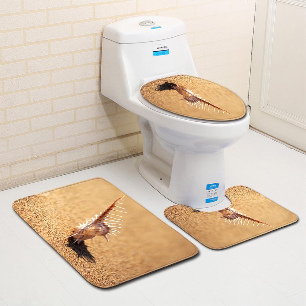 Ракушка Коврик для ванной пола Туалетный Набор из трех предметов