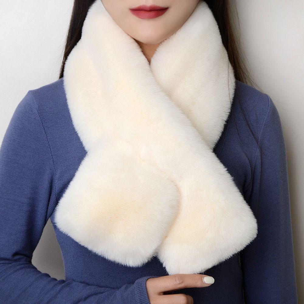 Thicken Winter Warm Shawl Solid Color Neckerchief Wrap Neck Warmer Cross Scarf