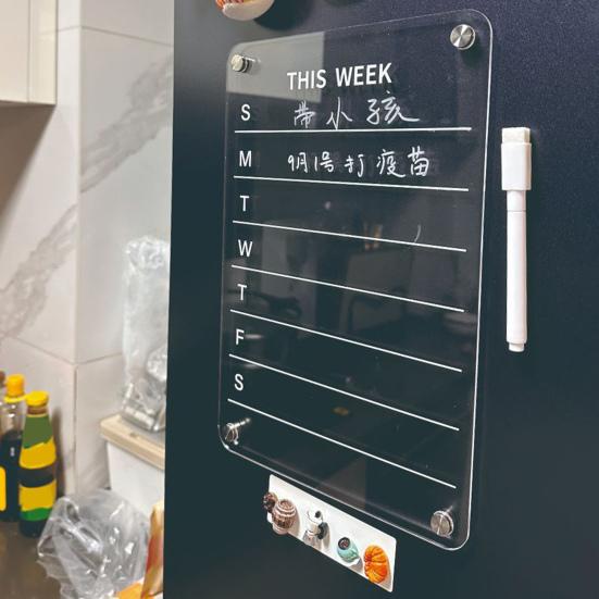 Акриловые магнитные наклейки на холодильник Доска для заметок Рабочее сообщение Заметки еженедельник Прозрачный дисплей