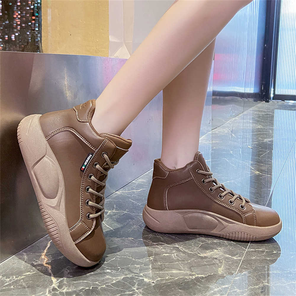 Мода Номер 40 Круглый Носок Коричневый Каблук Туфли Ботинки На Каблуке Женщина Красочные Кроссовки Спорт Коллекция Подарки Каваиис Цена Необычный