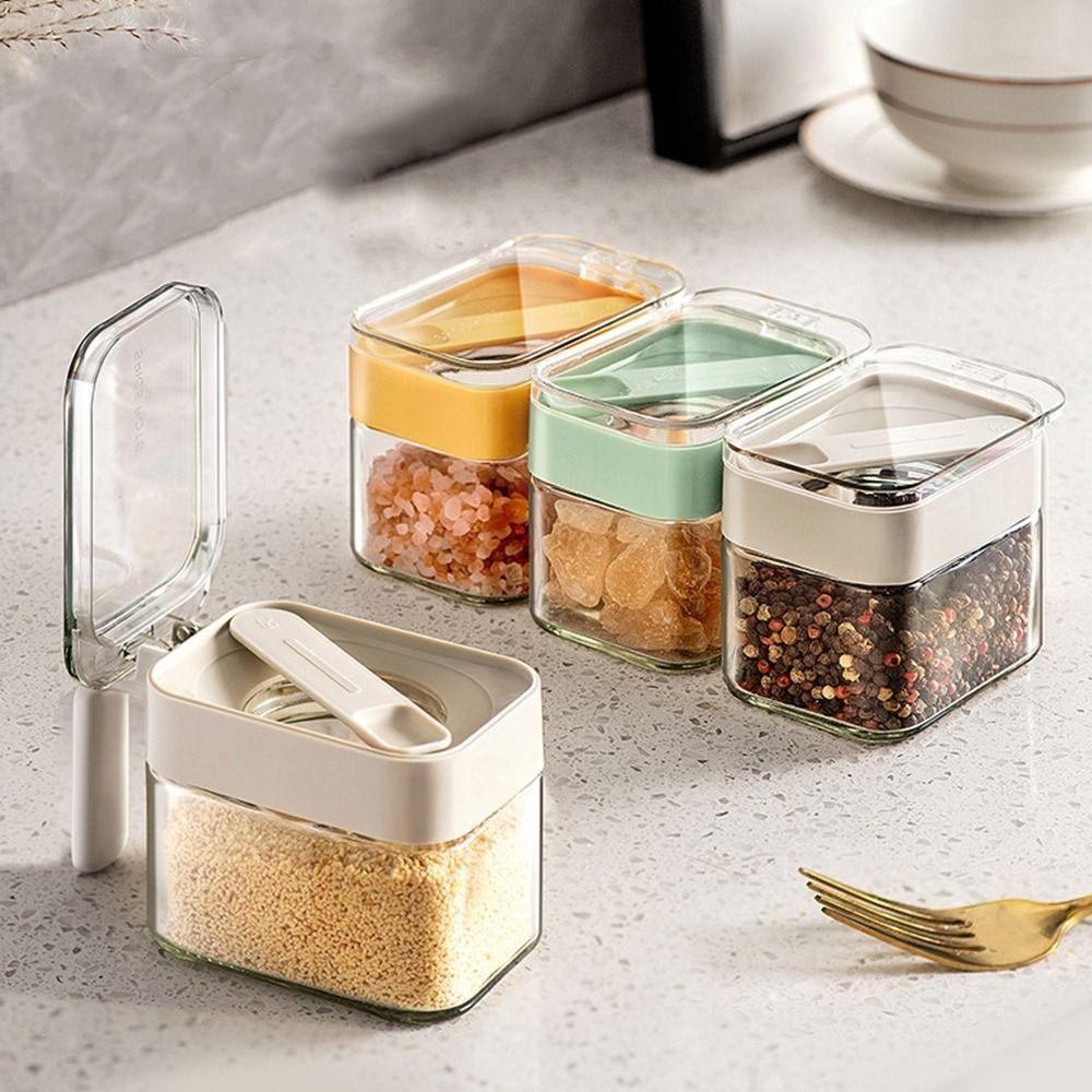 Пылезащитная банка для приправ, влагостойкий контейнер для сахара и соли, стеклянная коробка для приправ, кухонная