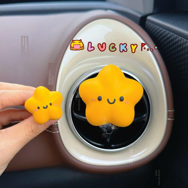 INS Style Cute Cartoon Lucky Star Car Air Outlet Decoration Car Fragrance Plaster Decoration Car Accessories Women