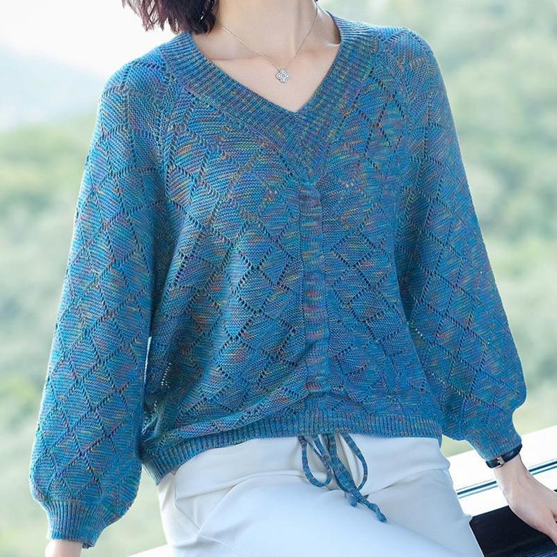 Универсальные вязаные топы с v-образным вырезом, осенне-зимние нижние рубашки, новинка 2022 года, женские повседневные свитера с вырезами, пуловеры