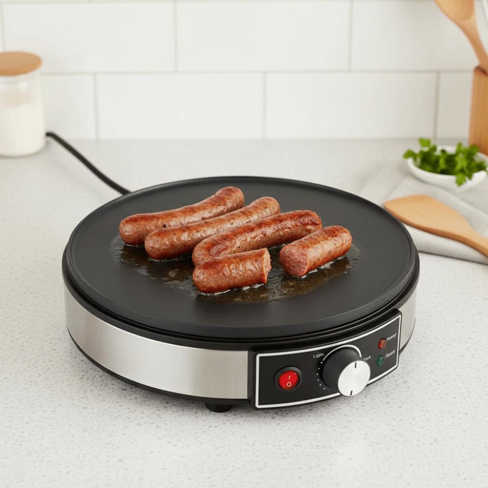 Aluminum Electric Crepe Maker Adjustable Temperature Non-stick Frying Pan Egg