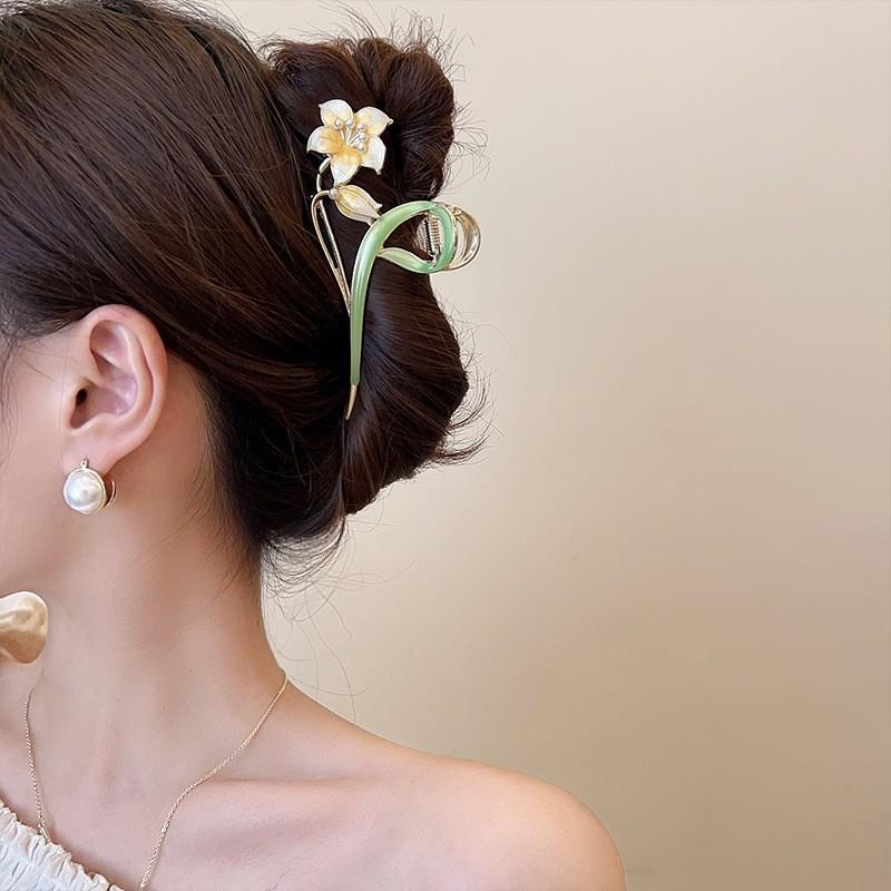 Новая элегантная застежка для волос с геометрическим цветком, изысканные заколки для волос из сплава, заколки для волос для женщин, аксессуары для волос, головные уборы, заколка в виде акулы