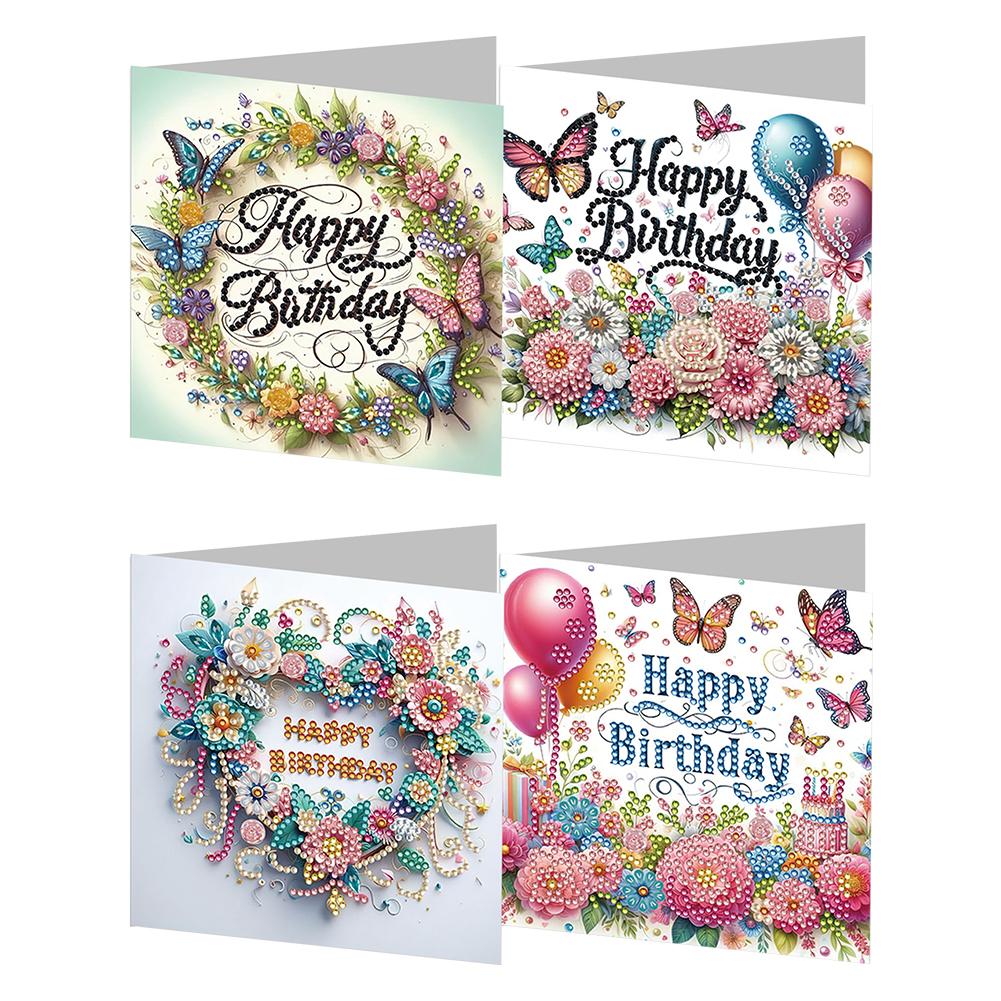 4/6/8/12pcs DIY Diamond Painting Greeting Card Set Diamond Art Handmade Cards for Xmas Birthdays Thanksgiving & Special Occasion
