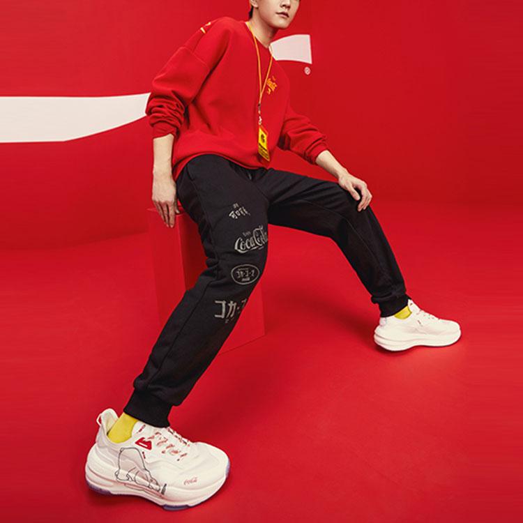 Anta Мужские спортивные штаны свободного покроя с принтом Life Series от X Coca-Cola, черные 952139741-2