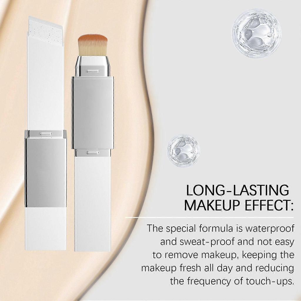 Ivory White 13g Two-in-one color-changing foundation stick, lightweight, moisturizing, hydrating, skin-nourishing, matte, clear, and non-cakey. Ideal