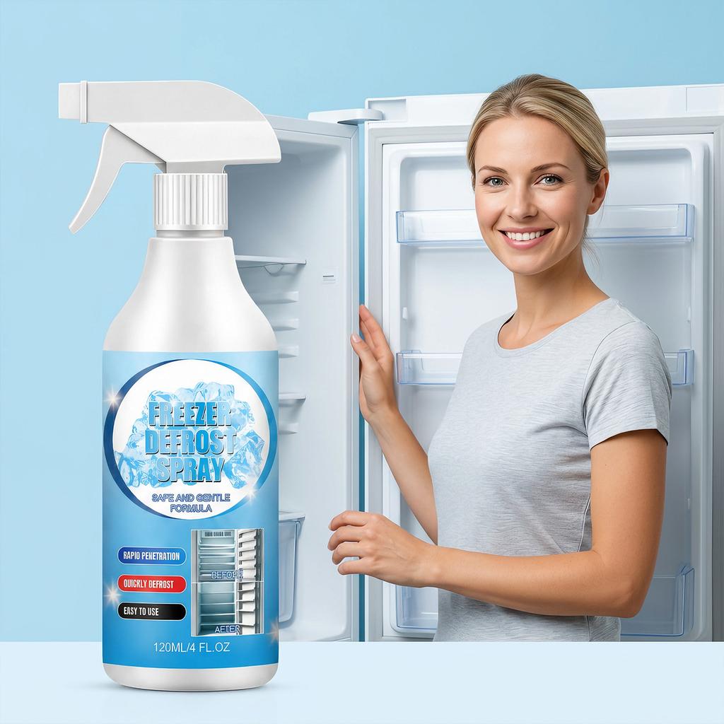 Refrigerator Defrosting Spray, Even Coverage Easy Operation for Ice Layer Removal 120ml Freezer Defrost Spray