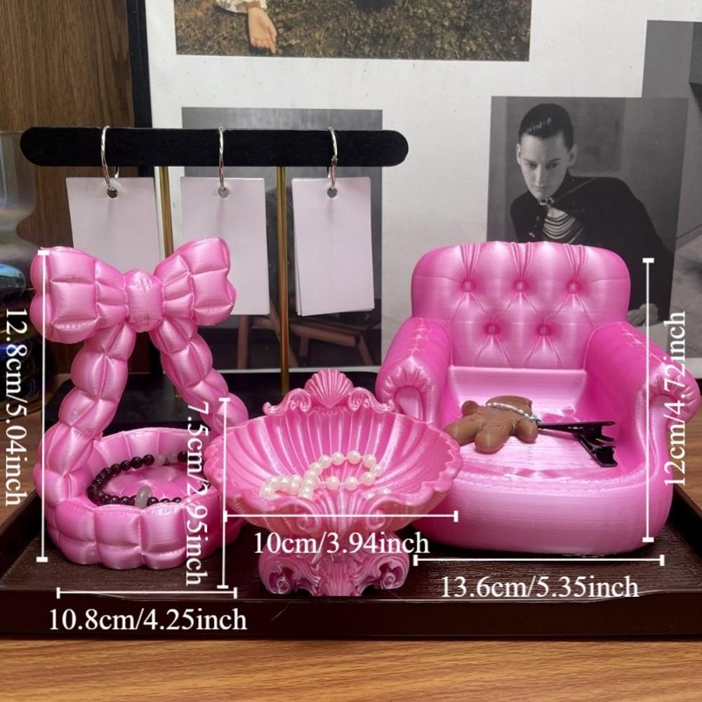 Decorative Bow 3D Printed Jewelry Tray Sweet Shell Shape Jewelry Tray  Home Ornaments