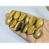 12Pcs Natural Brown Tiger eye Oval Shape Cabochon Loose Gemstone 295Cts. Lot C-2476