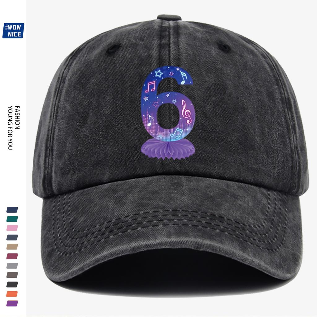 D Flat pc Music Starlight No Print Baseball Cap KPOP Group Flat Pattern Note Star Decor SlimFit Trendy Gatherings