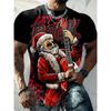 Christmas T-shirt Fun 3D Santa Claus Printed Top T-shirt Dj Men's Clothing Kawaii T-shirt Holiday Leisure Harajuku Colorful Men's Clothing