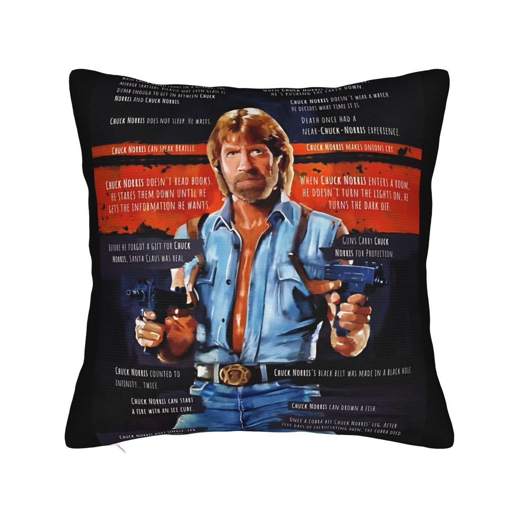 Chuck Norris Meal Cry For Fans Pillowcases Retro Trendy Pillow Case For Sofa Car Home Decor Soft Pillow Cover