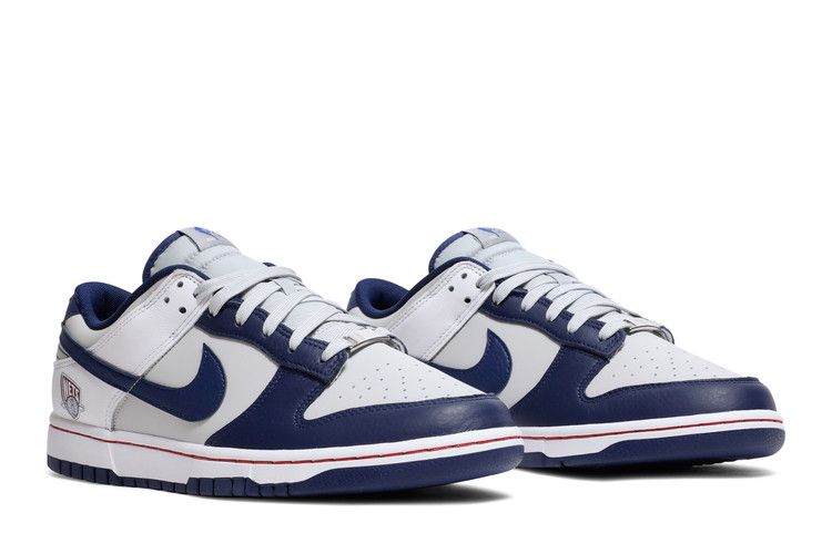 Мужские кроссовки Nike Dunk Low EMB 75-летие НБА Brooklyn Nets Серый туман/Белый/Синий космос/Синий космос