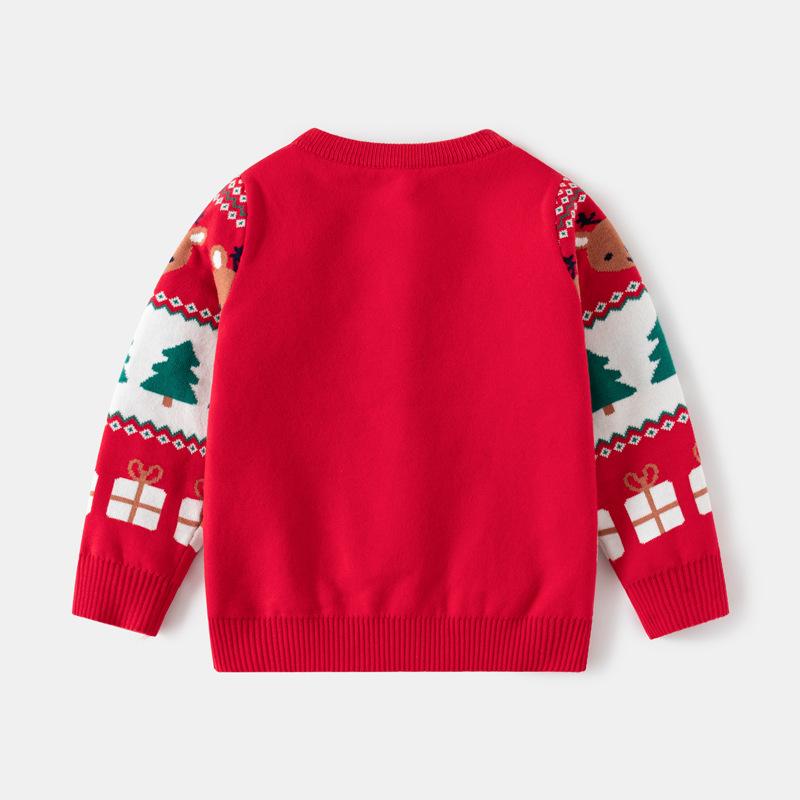 European and American Style Children's Clothing Boys Christmas Deer Jacquard Knitted Sweater Autumn New Baby Sweater