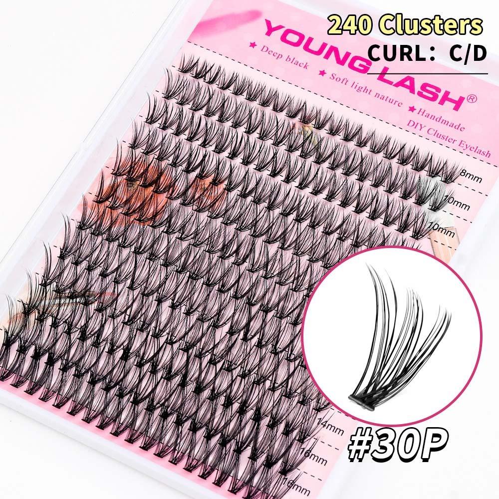 DIY C Curl False Eyelashes 8-16mm Eyelashes Extensions Individual Cluster Eyelashes Cosplay Party