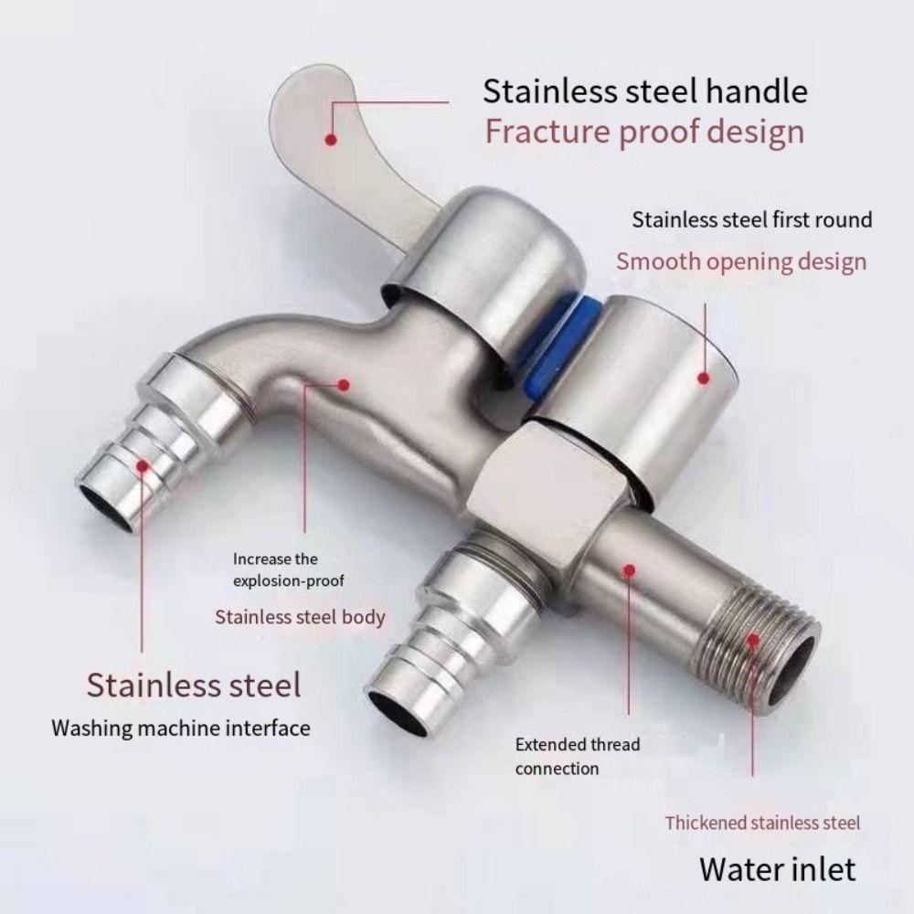 Смеситель для швабры с двумя выходами, кран для бассейна с двумя выходами, кран для мытья сада, стиральная машина