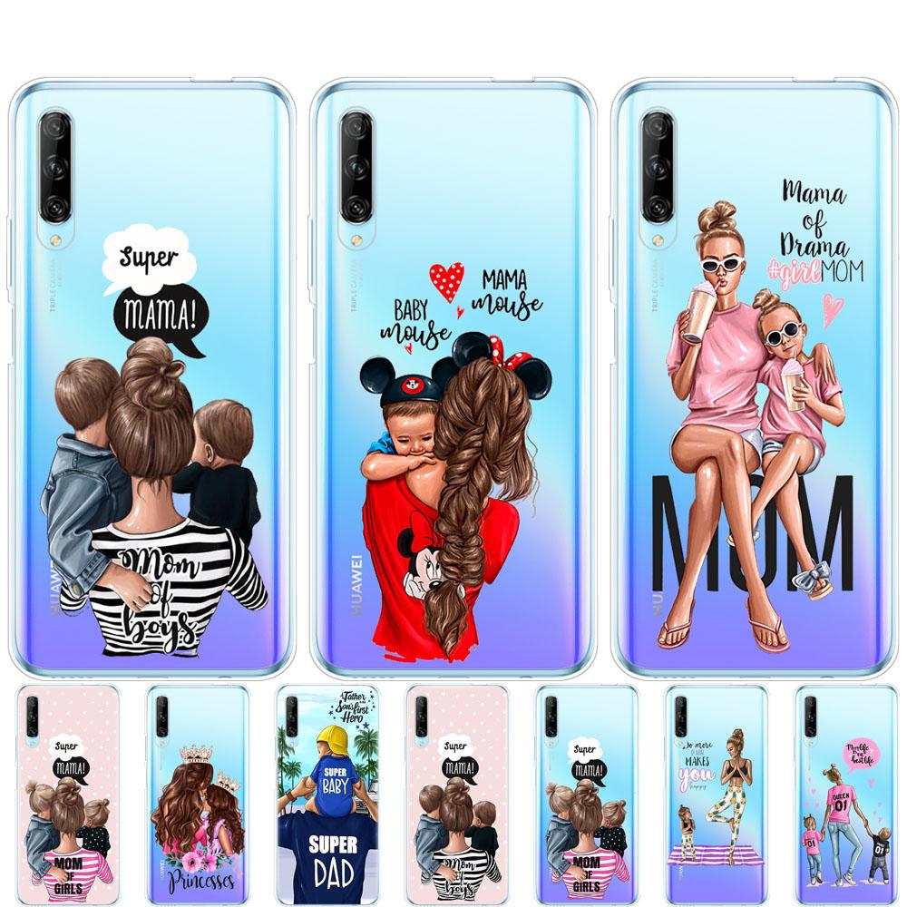 Silicon Phone Cover Case for Huawei P40 Lite E P40 Pro Cover for Huawei Y7P Y5P Y6S Y9S NOVA 5T Coque Baby Mom Girl and Boy