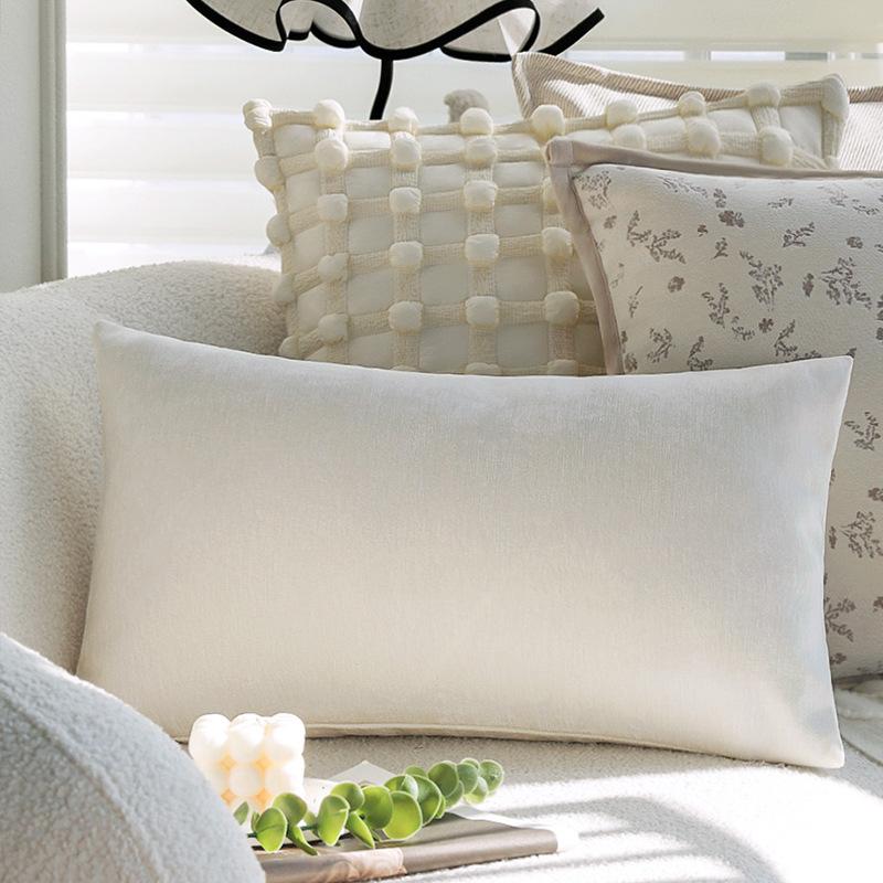 Подушка в кремовом стиле, Белая подушка с цветочным рисунком, Наволочка, Декоративная наволочка для дивана, Подушка-подушка для эркерного окна модельной комнаты с наполнителем
