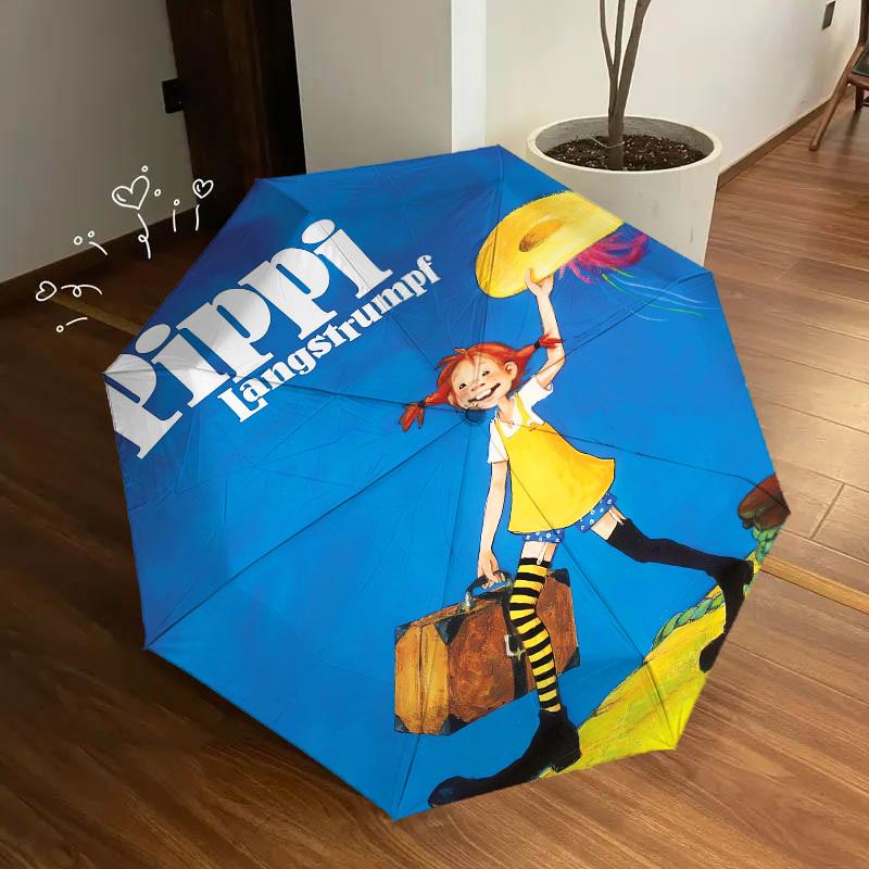 1pc Pippi, Longstocking Themed High-quality Umbrella,Automatic Opening and Closing Umbrella,Multi-functional Umbrella G0811357