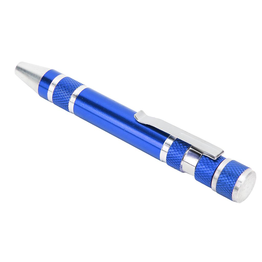 Pocket Screwdriver 8 In 1 Mini Hand Pen Screwdriver Magnetic Type Multipurpose for Fine ScrewsBlue