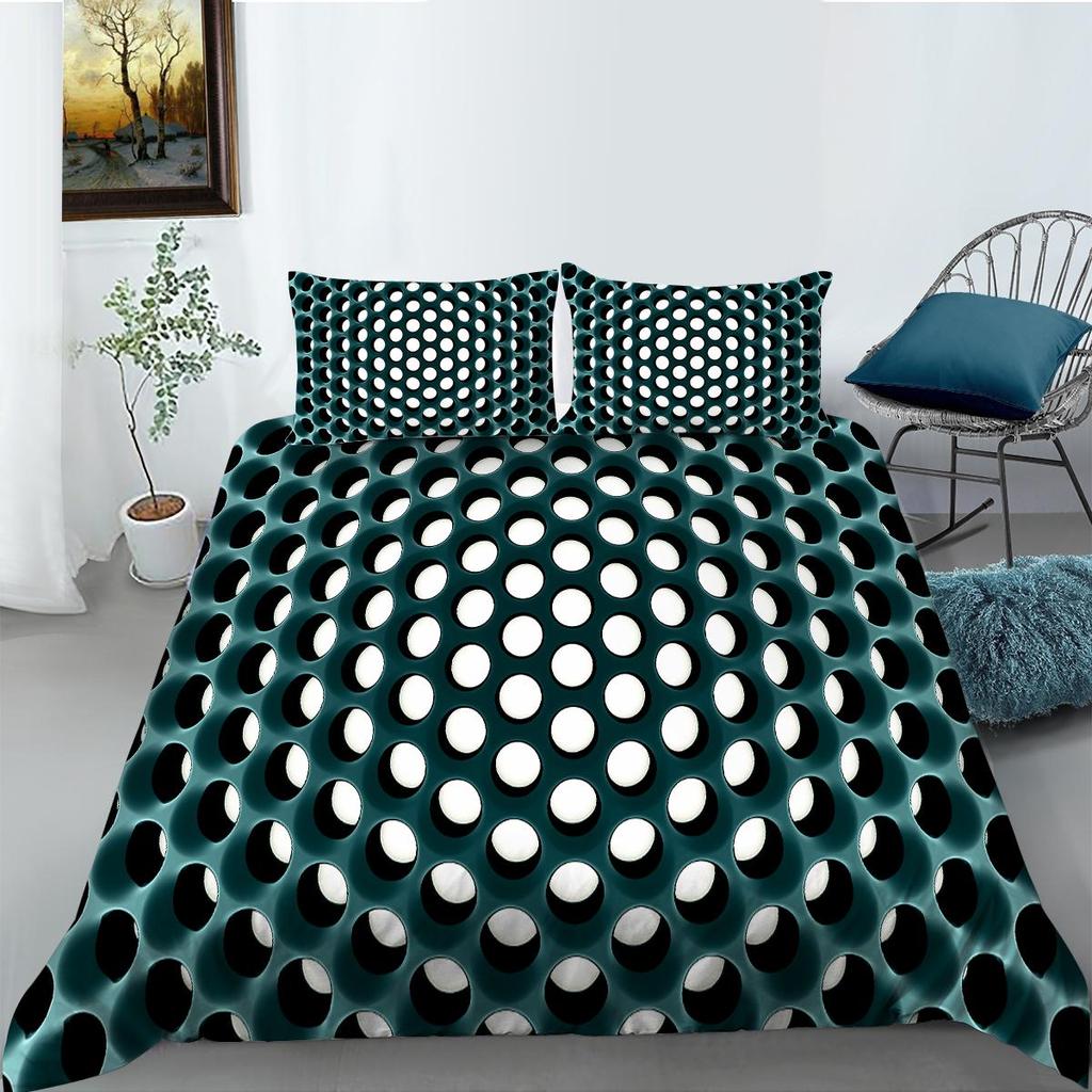 3D Digital Printed Bedding Honeycomb Pattern Down Duvet Cover Set Bedroom Duvet Cover Pillowcase Single/double Bed Full Size Home Decoration