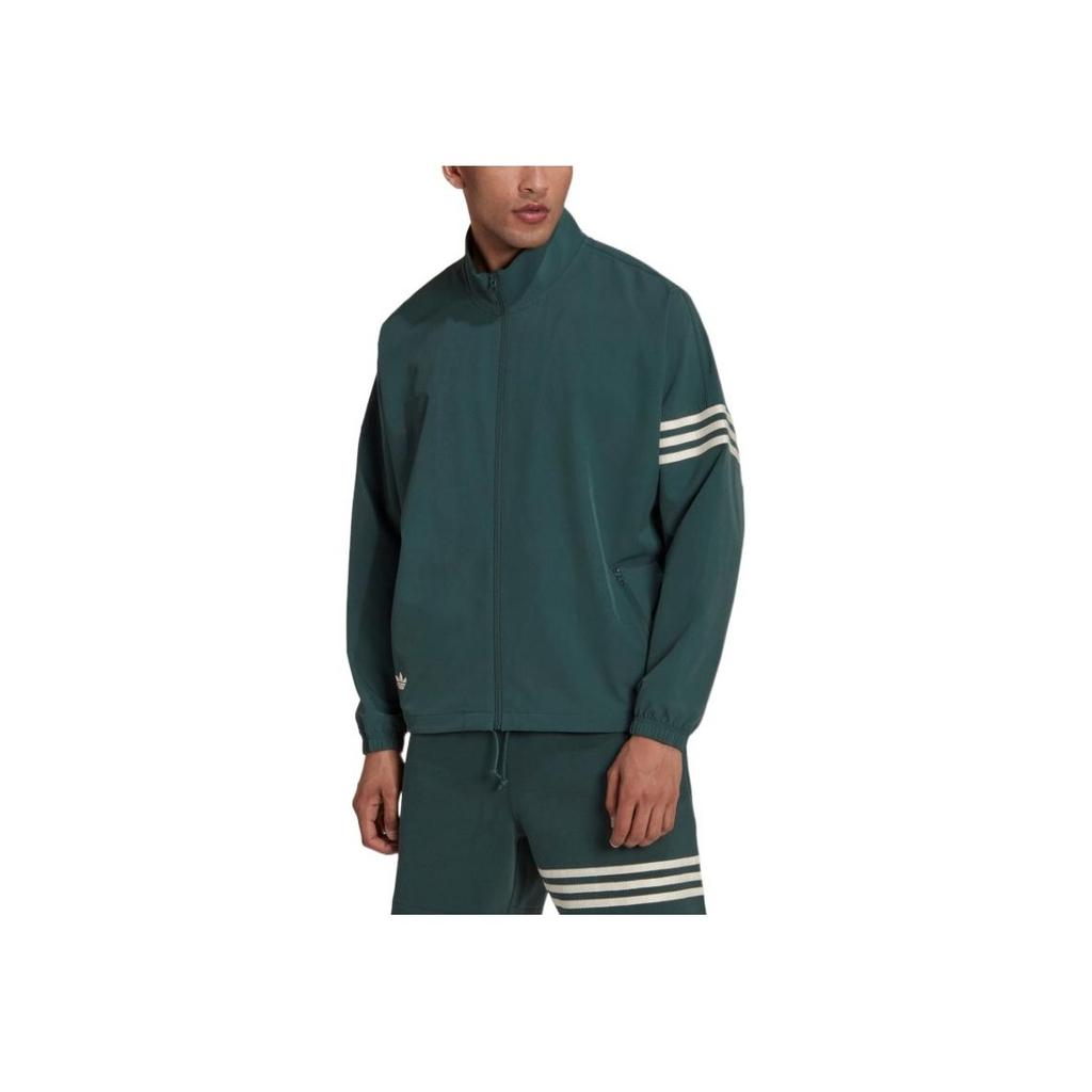 adidas Оригинальные повседневные куртки с полосками трилистника, мужские куртки зеленого цвета HR8653