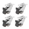 4PCS Furniture Caster 1 Inch / 2 Inch Soft Rubber Universal Wheel Swivel Caster Roller For Platform Trolley Accessory Furniture