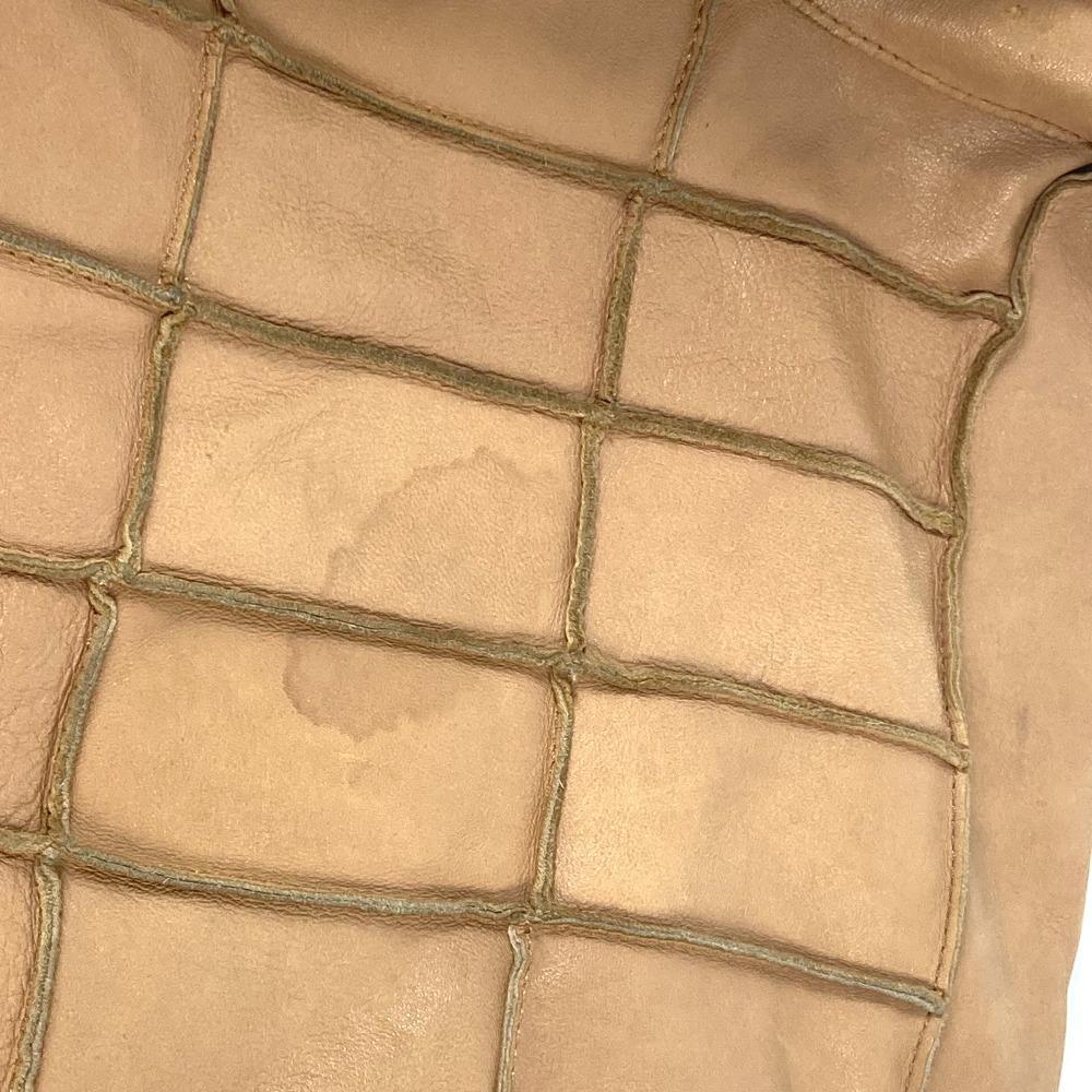 CHANEL vintage Chocolate bar Shoulder bag Tote Bag Shoulder Bag Leather Beige