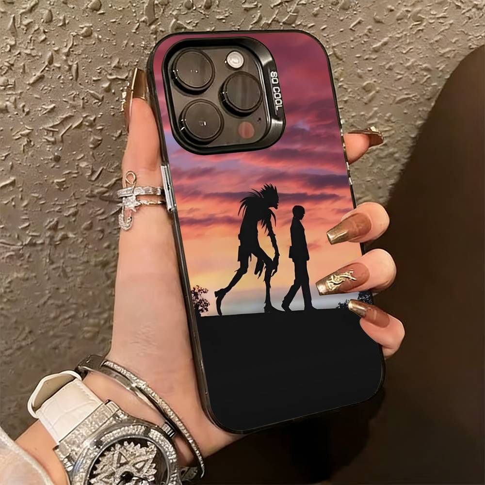 Тетрадь смерти Кира Ягами Темное аниме Чехол для телефона для iPhone 17,16,15,14,13,12,11 Plus,Pro Max,XS,Цветной Посеребренная внутренняя крышка