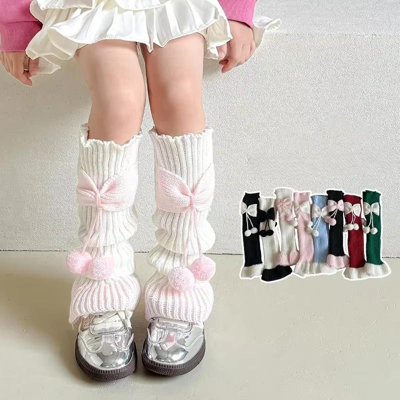 1 Pair Korean Fashion Bow Loose Sock for Kids Girl Lolita Bow Leg Warmers for Children Spring Autumn Soft Cotton School Sock