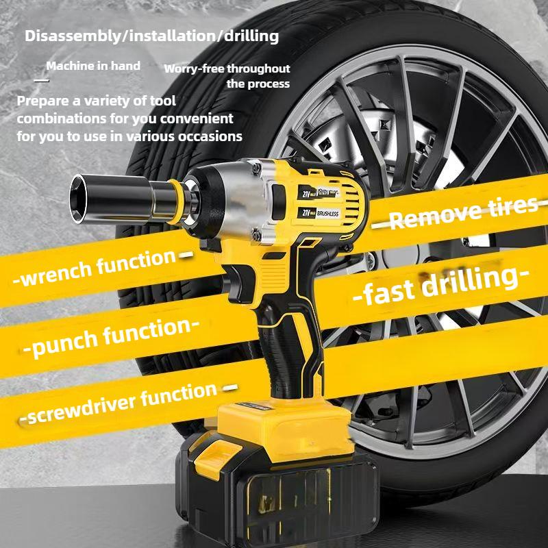 21V Wireless Impact Wrench Wireless Drill Kit Brushless Electric Impact Gun Bit