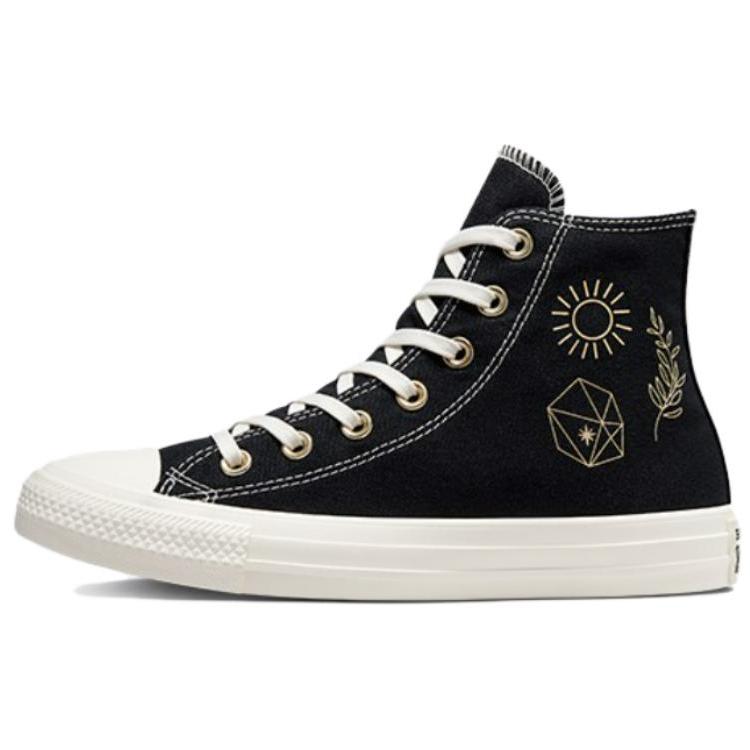 Converse Chuck Taylor All Star High Golden Elements Женские кроссовки Черный Светло-Золотой Egret A02209C