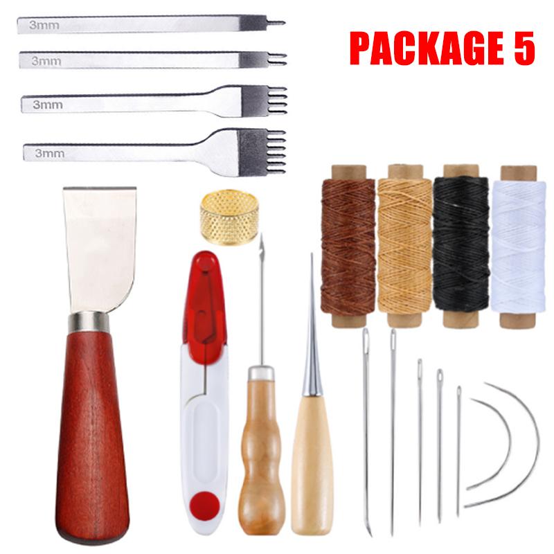 Профессиональные инструменты для рукоделия из кожи, набор для ремонта шитья, ручной швейный дырокол, набор рабочих седел, набор игл для рукоделия из кожи