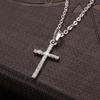 Shiny Zinc Zinc Alloy Rhinestone Pendant Cross Korean Style Cross Necklaces Women Necklaces Clavicle Chains