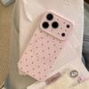 Совместим с чехлом Apple 17pm iPhone16 Блестящий Магнитный Держатель 13 Зеркальный Розовый Кролик 15 Мультяшный