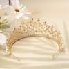 Французский романтический сплав, украшенный стразами и жемчугом, роскошный элегантный свадебный головной убор