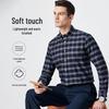 Мужская клетчатая рубашка с начесом Shanshan в стиле business casual с длинным рукавом