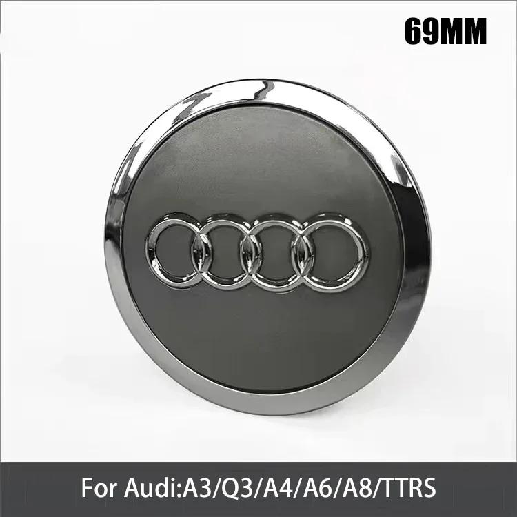 4Pcs/pack 69mm Cap Hub Covers Badge Wheel Center Car Styling for Audi A3 A4 A5 A6 A7 A8 TT V8 RS3 RS5 Q3 Q5 Q7 TT Wheel Hubcap